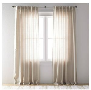 Solid Curtain Panel Pair in Beige 52x96